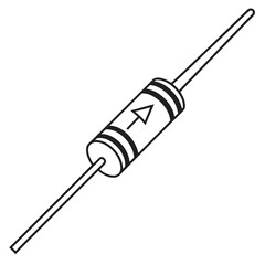 Electronic component resistor isolated on for circuit design