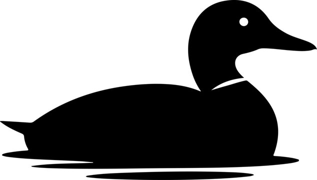 Duck loon silhouette vector illustration