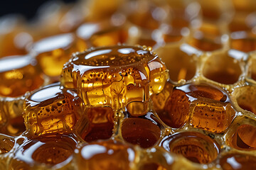 Honeycomb with Fresh Golden Honey