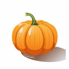 Stylized Pumpkin Illustration with Orange and White Segments.