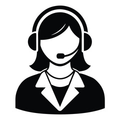Professional agent displays helpful headset, ready to assist with monochrome clarity, it is a symbolic style