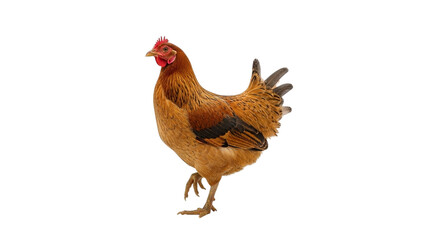 Chicken standing on one leg