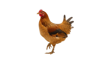 Chicken standing on one leg