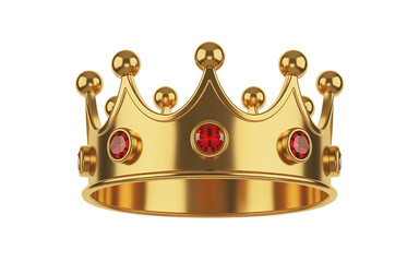 Crown: golden royal headwear with rubies