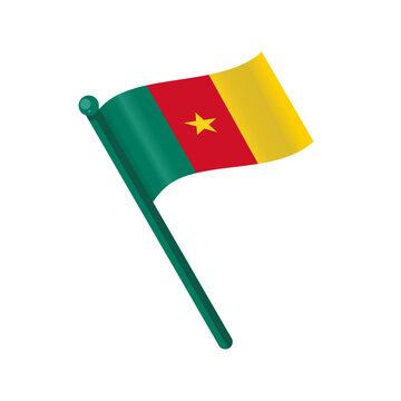 Waving cameroon flag vector illustration, isolated