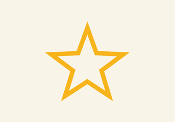 Obraz premium A clean, minimalist yellow star outline on a light background. Awards.