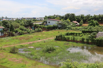 Naklejka premium siem reap city cambodia countryside daytime