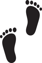 Human footprints icon set. human footstep sign. Foot imprint icon collection. representing walking symbol