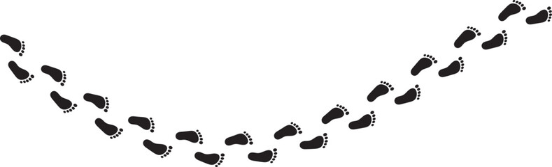 Human footprints icon set. human footstep sign. Foot imprint icon collection. representing walking symbol