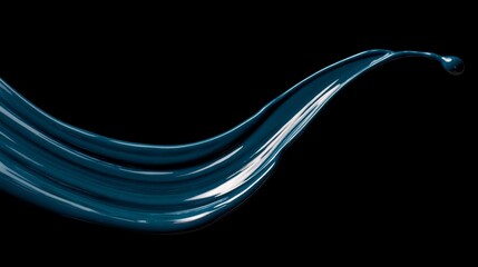 Dynamic navy blue liquid splash with fluid motion against dark charcoal background, closeup abstract with bold textures and copy space on the left