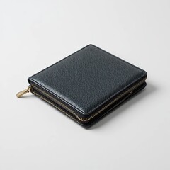 Stylish Leather Wallet, Fashion Accessory, Minimalist Design, Elegant Style, Isolated on White Background