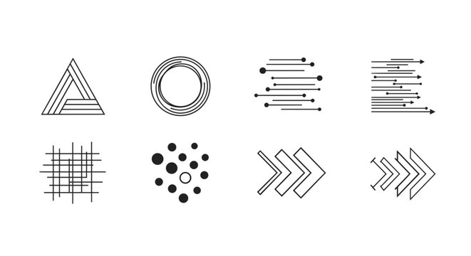 Set of geometric shapes isolated on vector illustration