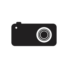 Simple camera silhouette representing photography equipment for capturing memories and moments in a minimalist and modern style.