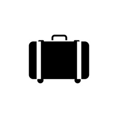 Black suitcase sits ready for adventure against a white backdrop, symbolizing travel and anticipation for upcoming journeys.