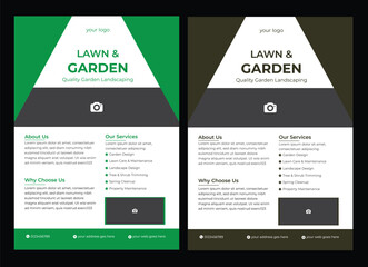 This editable social media flyer template enhances your garden services' online presence. It is perfect for promoting landscaping gardening and lawn care social media post design flyer, lawn mower cut