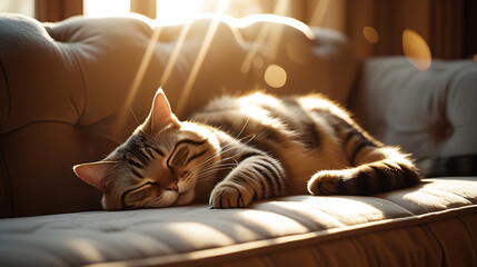 Tabby cat napping warm sunlight images