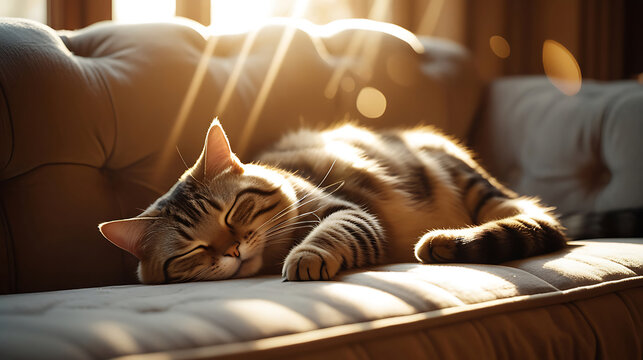 Tabby cat napping warm sunlight images - Powered by Adobe