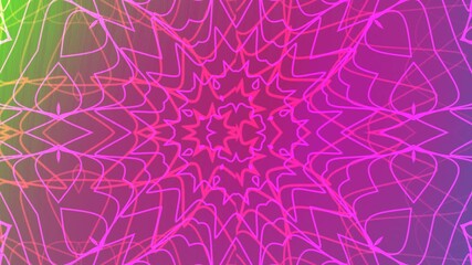 Abstract geometric kaleidoscope overlay pattern with pink lines radiating outwards. Suitable for backgrounds, banners, and modern design projects.