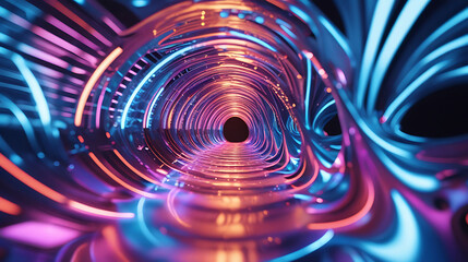 Vibrant neon tunnel abstract light streaks HD images