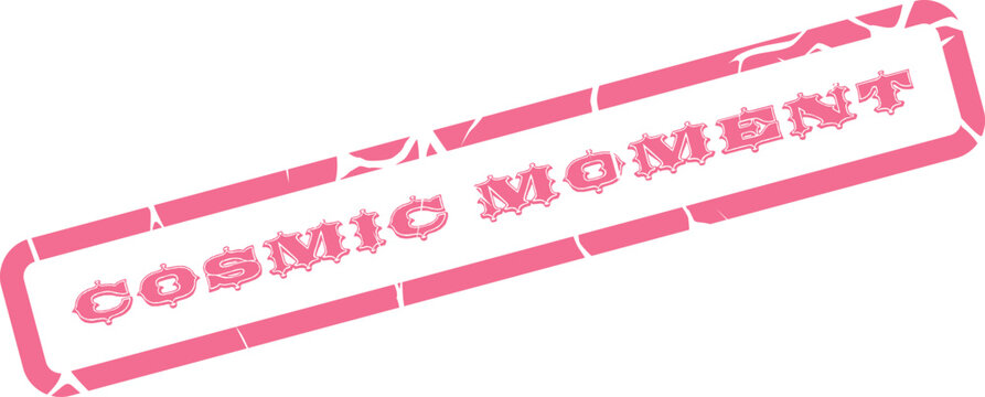 Stylish Pink Cosmic Moment Rectangular Grunge Stamp Effect for Design Projects