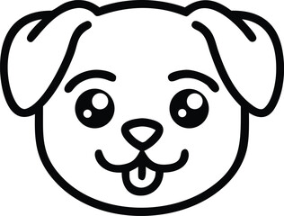 vector illustration of little baby puppy dog cartoon funny cute mascot character cartoon