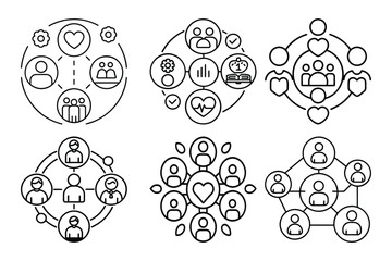 social media icons set, Minimalistic family and home, official response icons set for modern design projects