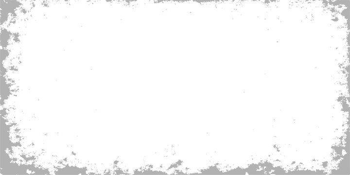 Grunge vector border frame with vintage ink splatter texture and old paper background pattern