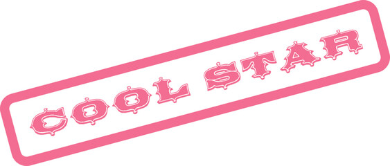 Playful pink Cool Star rubber stamp featuring a distressed texture for celebrity and achievement themes