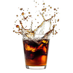 Black Coffee Splash Captured in High-Speed on White Background