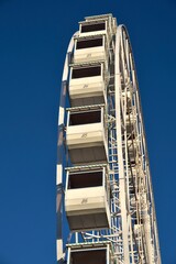 Ferris wheel. Observation. Ferris wheel with cabins for visitors. Attraction for viewing city from height. Gran Canaria. Canary Islands