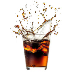 Black Coffee Splash Captured in High-Speed on White Background