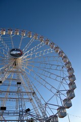 Ferris wheel. Observation. Ferris wheel with cabins for visitors. Attraction for viewing city from height. Gran Canaria. Canary Islands