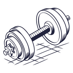 Strong hand lifting heavy dumbbell fitness icon