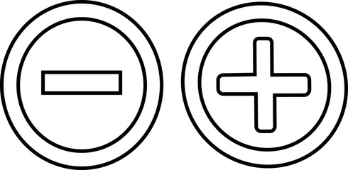 Collection of math symbol icon. Plus sign line icon collection. Add button symbol for web and graphic design. Simple outline cross for app interface.Vector positive, more,pictogram.