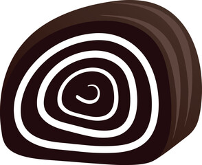 Chocolate swiss roll cake icon