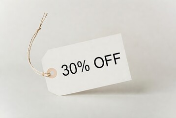 Announce huge savings with a stylish 30% off tag for your next promotion, ideal for retail marketing campaigns and eye-catching sale advertisements