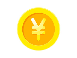 円マークのゴールドコイン アイコン ベクターイラスト