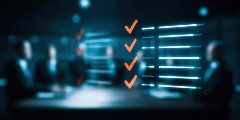 A formal meeting gathers executives reviewing updates sorting notes and aligning with a partner to boost sales cement decisions and prepare an annual review