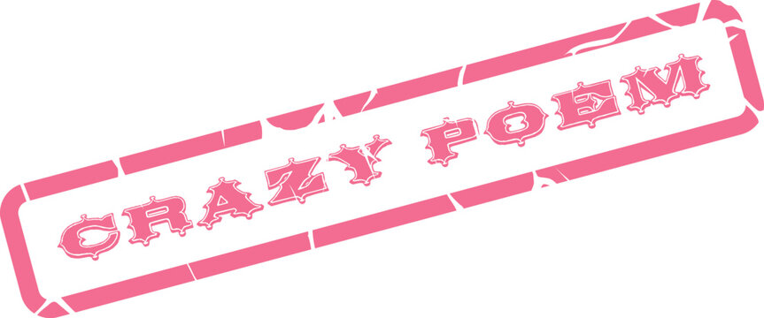 Vibrant Pink Distressed Stamp Impression Symbolizing a Quirky and Creative Poem