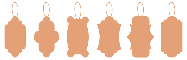 Price tag collection. Collection of blank  price tags and labels in islamic shapes. for sale, discount, gift tag, branding template, packaging, promotion. Collection of Six Diverse Price Tag Icon. 