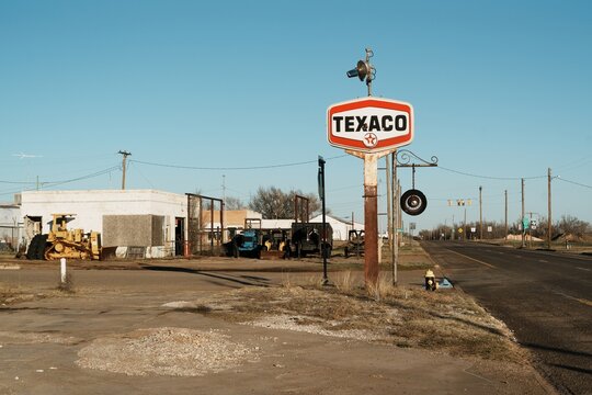 Old Texaco sign on Route 66 in McLean, Texas
