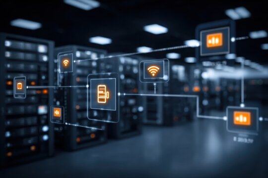 The server continually scans the route while each unit sends a pulse across the link to monitor performance and optimize profit in every operation