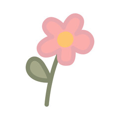 Small Flower Icon in Hand-Drawn Style for Decorative Illustration