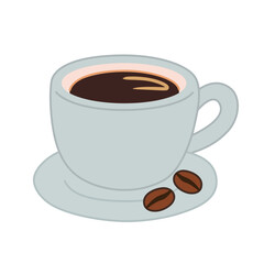 Hot Coffee Cup in Hand-Drawn Style for Café Menu Design