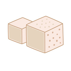 Sugar Cubes in Hand-Drawn Style for Café Sweet Elements