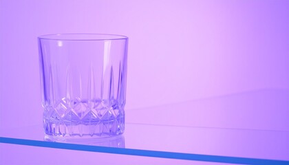 Crystal Tumbler on Smoked Glass in Lavender Pastel Glow
