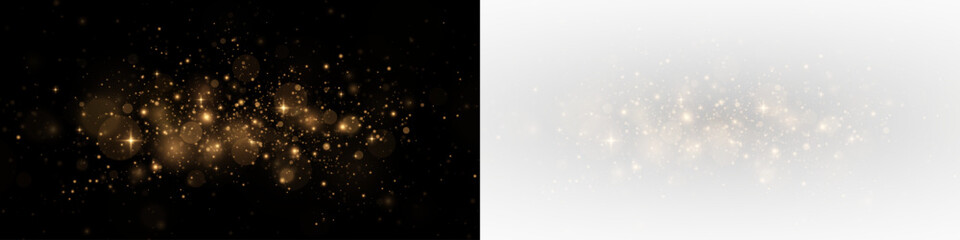 Luxury holiday illustration with bright light and sparkling particles. Shimmering stardust, festive confetti, and golden accents.
