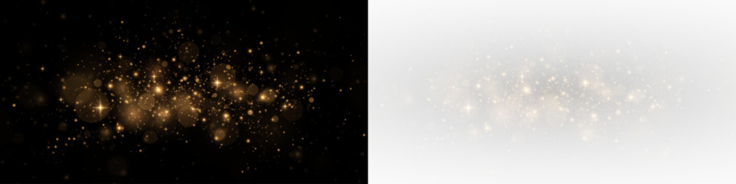 Luxury holiday illustration with bright light and sparkling particles. Shimmering stardust, festive confetti, and golden accents.