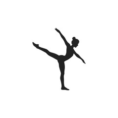 silhouette of a female gymnast
