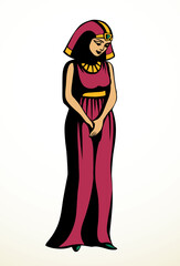 Vector drawing. Egyptian young woman